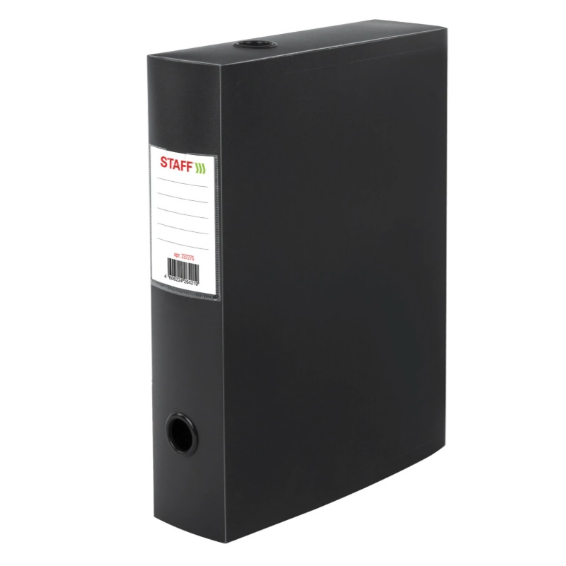 Короб архивный пластик, 70мм. Staff, кнопка, черный