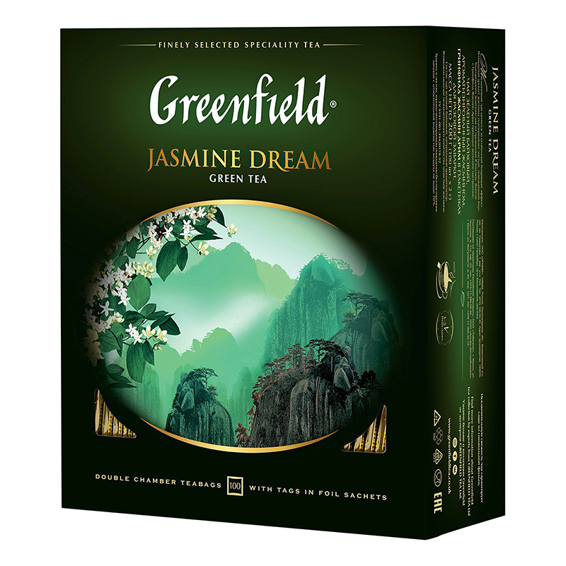 Зеленый чай Greenfield "Jasmine Dream", 100 пакетиков — Абсолют