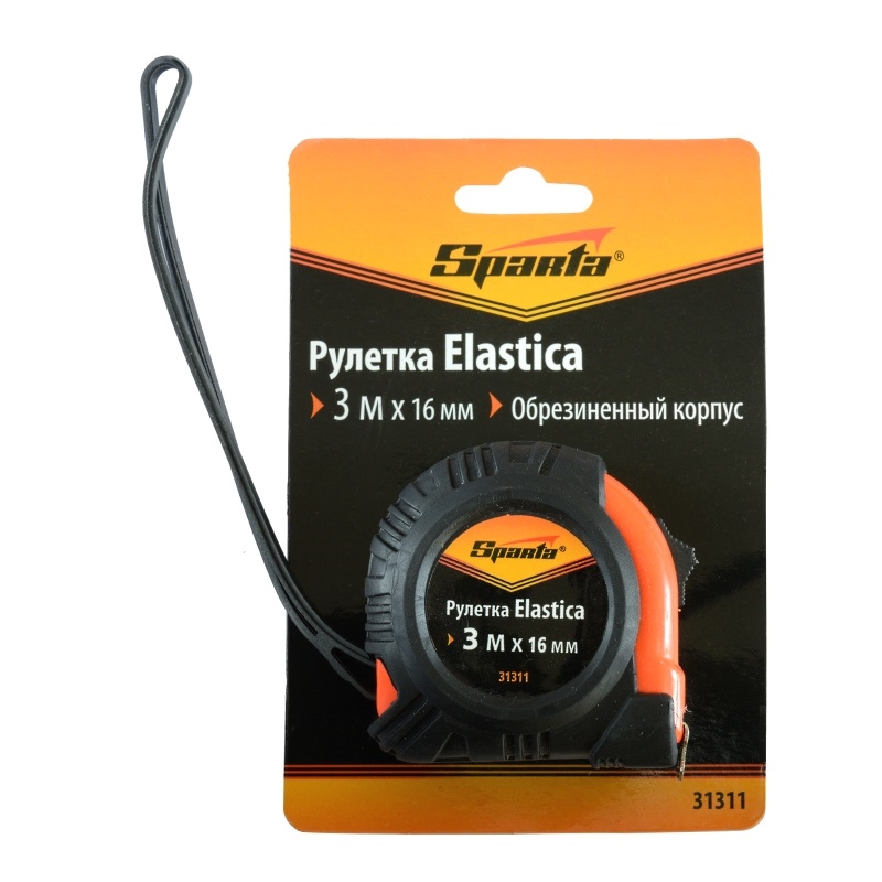 Рулетка 3,0м*16мм., обрезиненный корпус Sparta Рулетка 3,0м*16мм., обрезиненный корпус Sparta