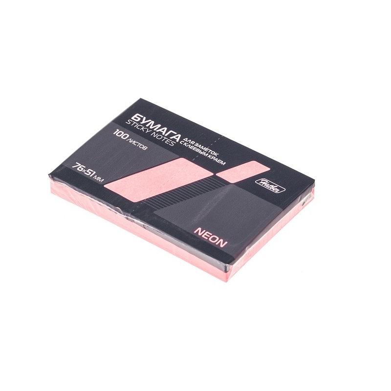 Блок с кл.сл.51*76 Hatber 100л., неон. розовый