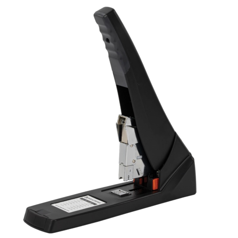 Степлер мощный до 200л. (24/6-23/23) BRAUBERG Easy Press, БЕЗ УСИЛИЙ, черный