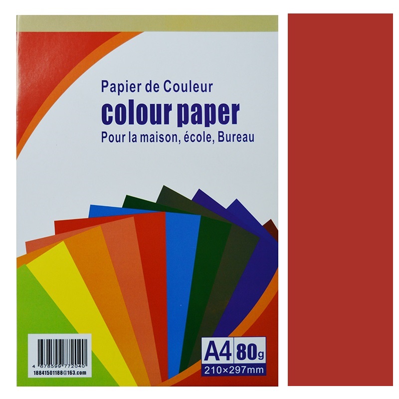 Бумага "Color Paper" А4, 80 г., красный (Red), 100л. — Абсолют