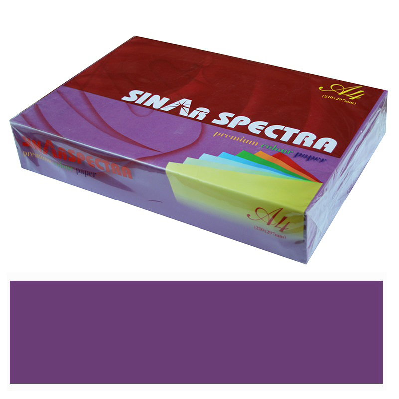 Бумага цветная APP "SINAR SPECTRA", A4, ежевичный (RASPBERRY) — Абсолют