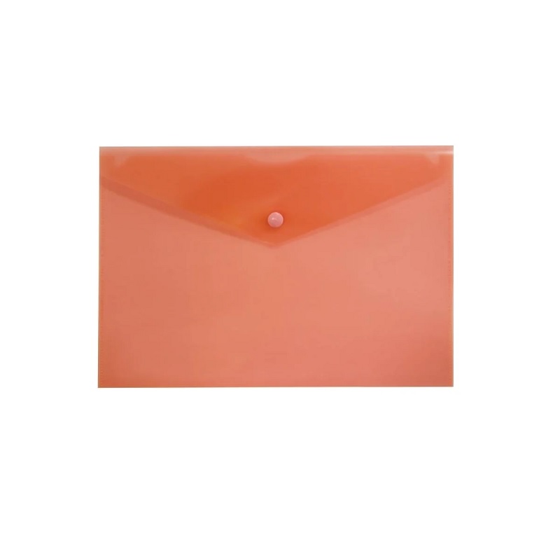 Папка на кнопке А4 пластик (0,18мм), Бюрократ, расшир., красная