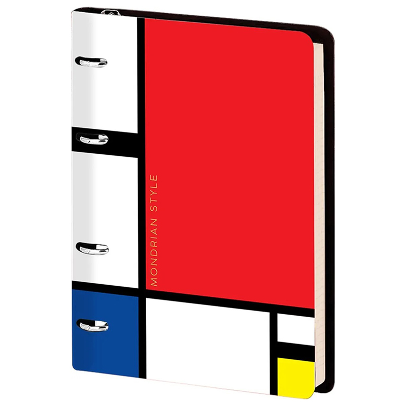 Тетрадь А5 "Utility. Mondrian", 80л., на кольцах, клетка. — Абсолют