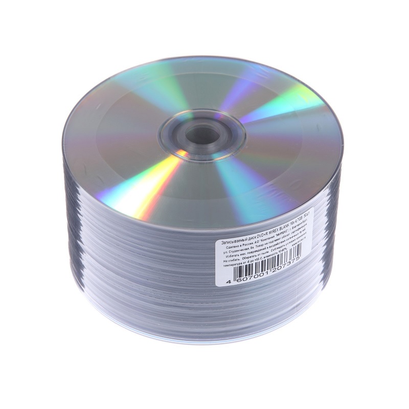 Диск  DVD+R 50шт. 4.7Gb 16x Mirex