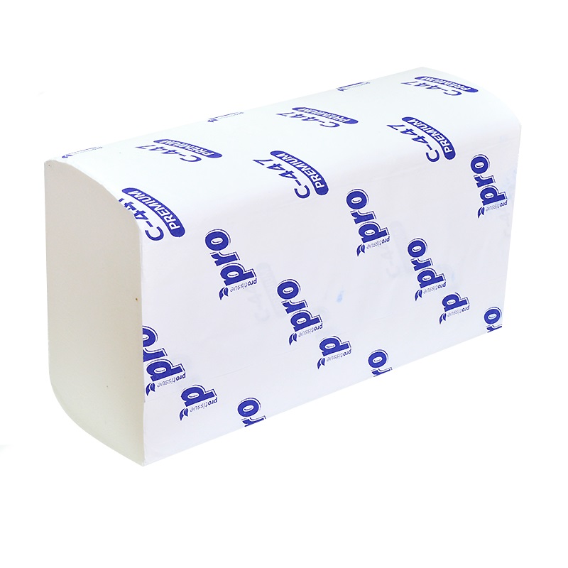Полотенца бумажные PRO, W-сложение, 2слоя, 150л/уп. — Абсолют