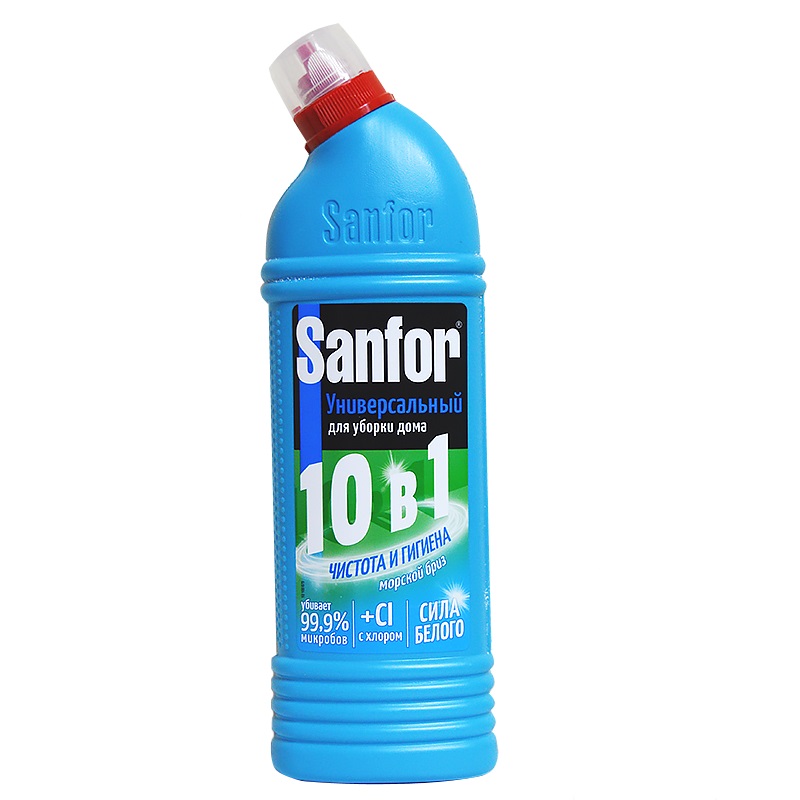 Средство для чистки сантехники Sanfor gel "Морской бриз" 750гр.  — Абсолют