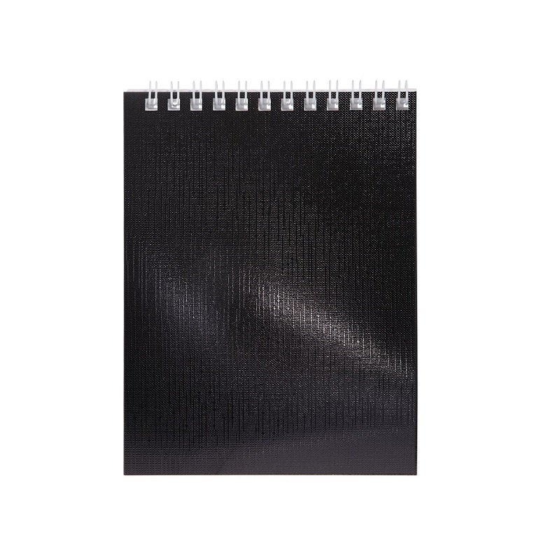 Блокнот  А6 040 л. , спираль, Metallic бумвинил, черный