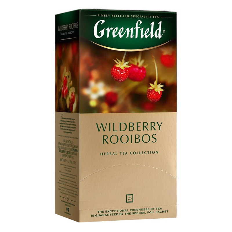 Чай  25 пак. Гринфилд Wildberry Rooibos 1,5г, травяной, земляника+клюква/10