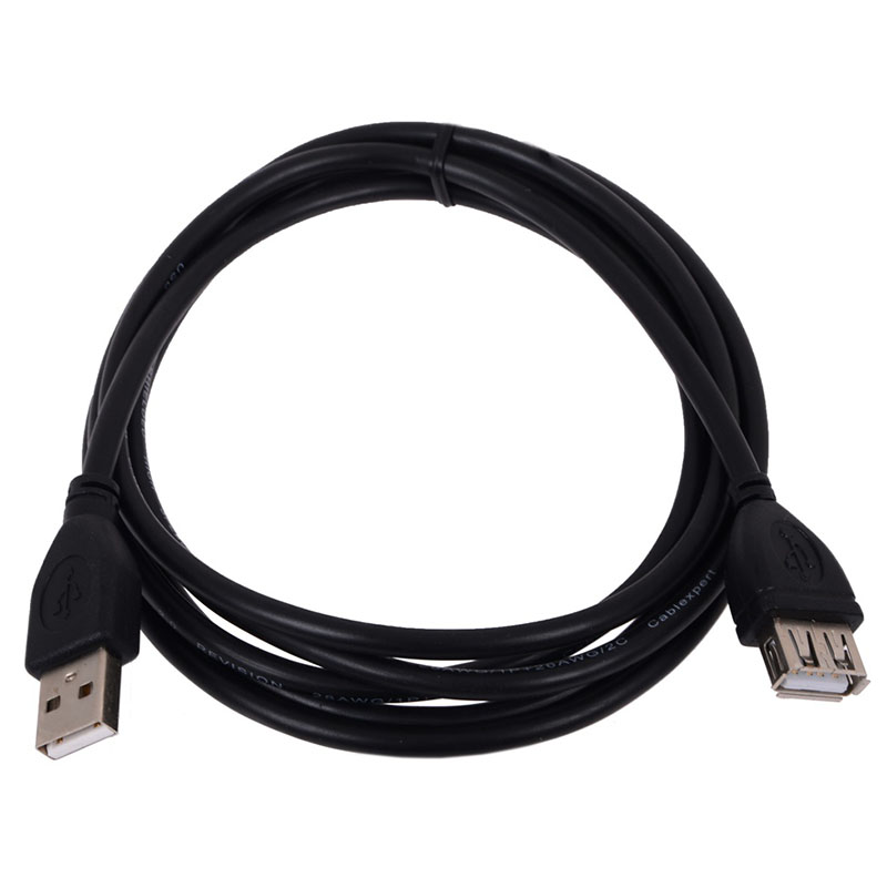 Кабель удлинительный USB2.0 (3,0 m), штекер-гнездо, черный Кабель удлинительный USB2.0 (3,0 m), штекер-гнездо, черный