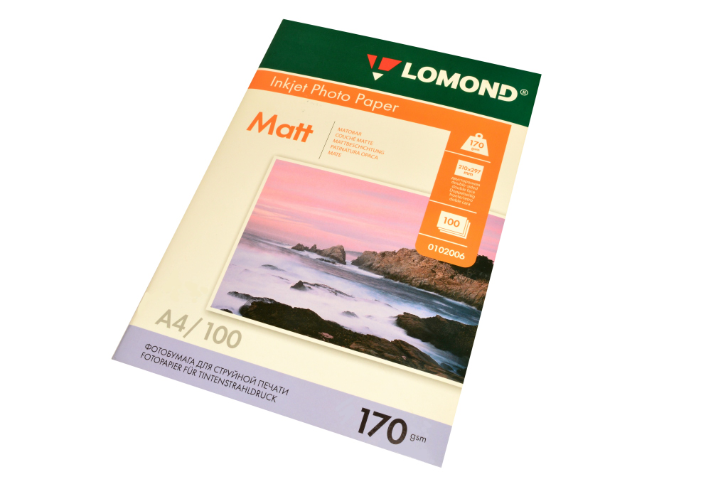 Бумага Lomond А4 2стор. мат.170г. (100л.) Бумага Lomond А4 2стор. мат.170г. (100л.)