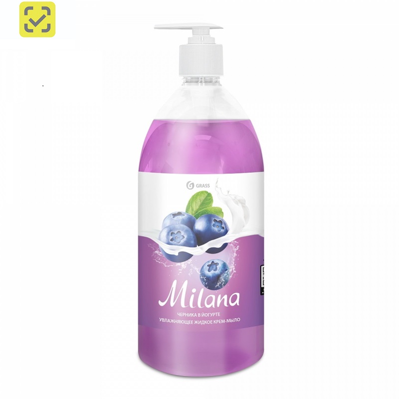 Крем-мыло  1л. "GRASS MILANA" Черника в йогурте, дозатор/4