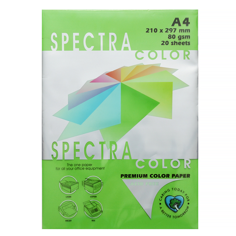 Бумага цветная  APP "SPECTRA Color", A4, ярко-зеленая (PARROT) — Абсолют