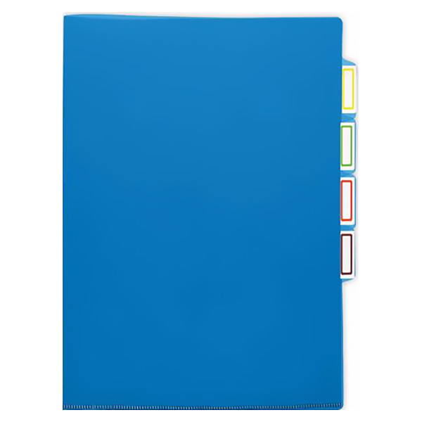 Папка-уголок "Бюрократ", А4, 5 отделений, синяя — Абсолют