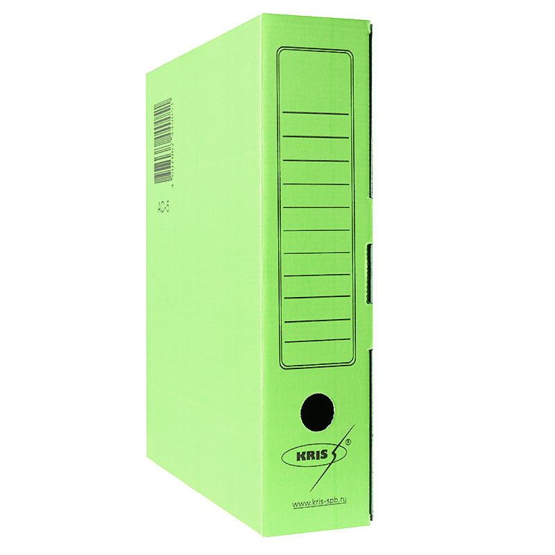Короб архивный "KRIS", 80 мм, разборный, зеленый — Абсолют