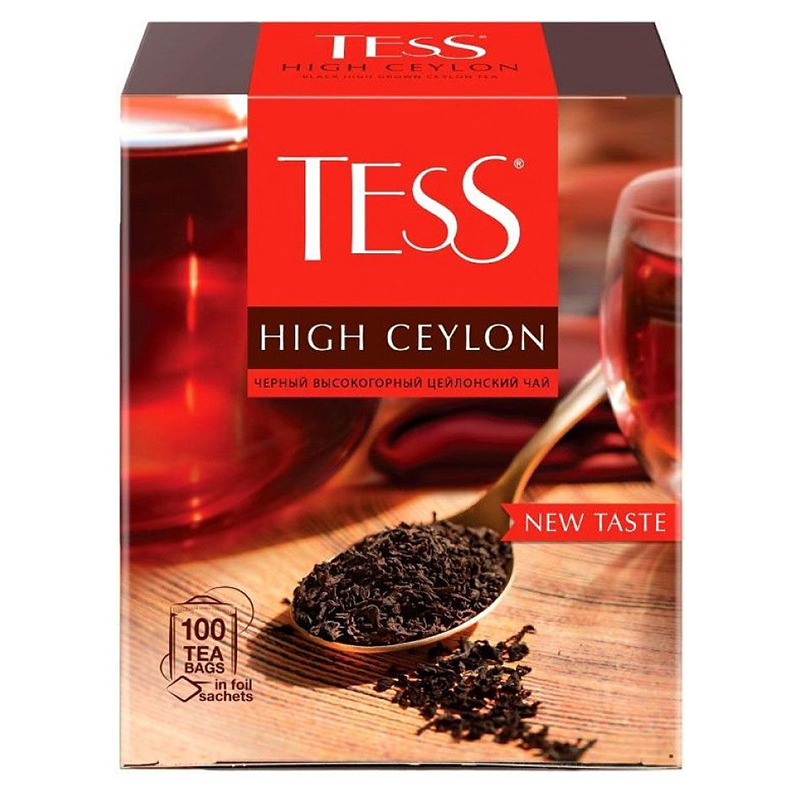 Чай Tess "HIGH Ceylon", 100 пакетиков, черный — Абсолют