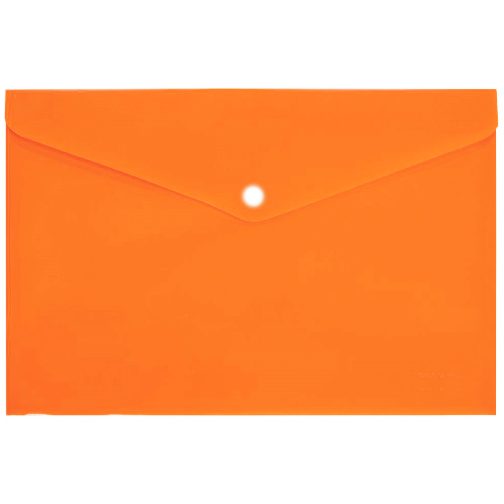 Папка-конверт на кнопке, А4, непрозрачная, оранжевая — Абсолют
