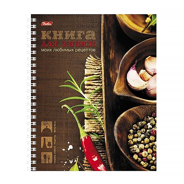 Книга д/записи кулин.рец.А5, 80л, "Люб.рецепты",5цв.раз,спир