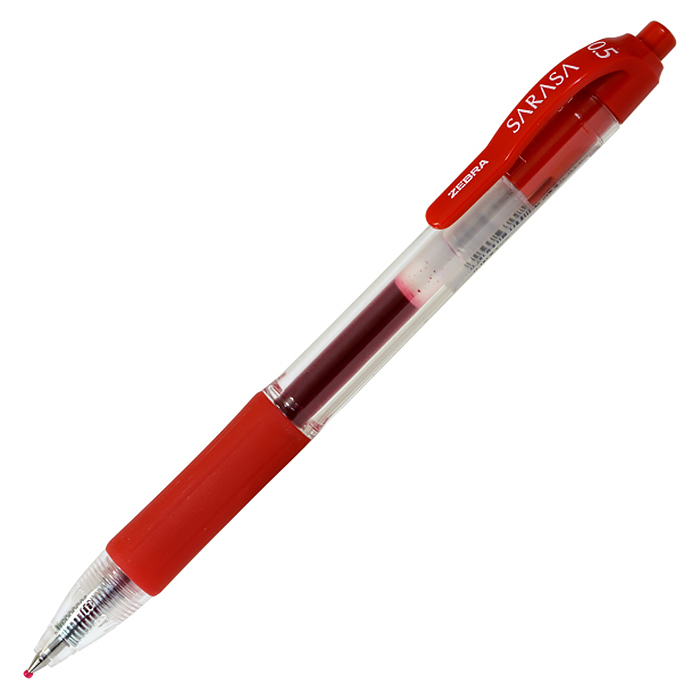 Ручка гелевая автоматическая "ZEBRA Sarasa", 0.5 мм, красная — Абсолют