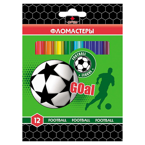 Фломастеры  12 цв. "Хатбер"Football, карт.короб./12