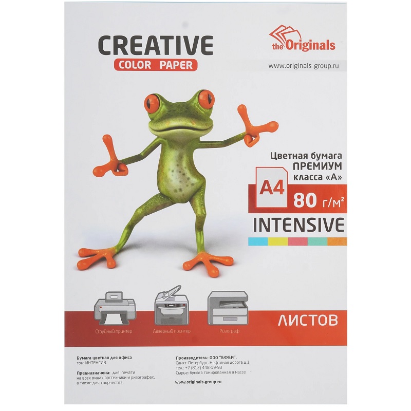 Бумага Creative 80 г. А4 100л, пастель, голубой/25