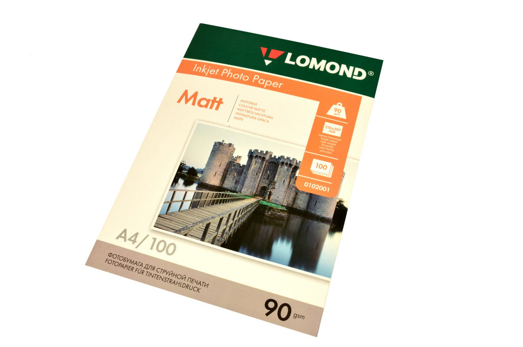 Бумага Lomond А4 1стор. мат. 90г. (100л.)