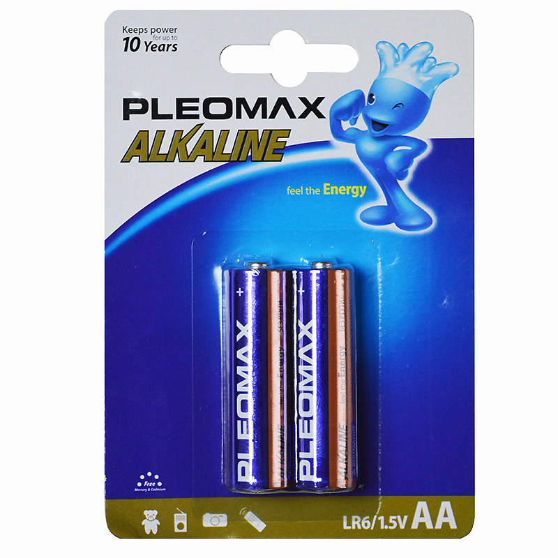 Эл.пит. АА/(alkaline) Pleomax, блистер 2 шт./10/200