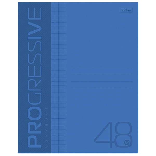 Тетрадь  А5  48л. кл. скоба "Хатбер Progressive", пластик., Синяя/20