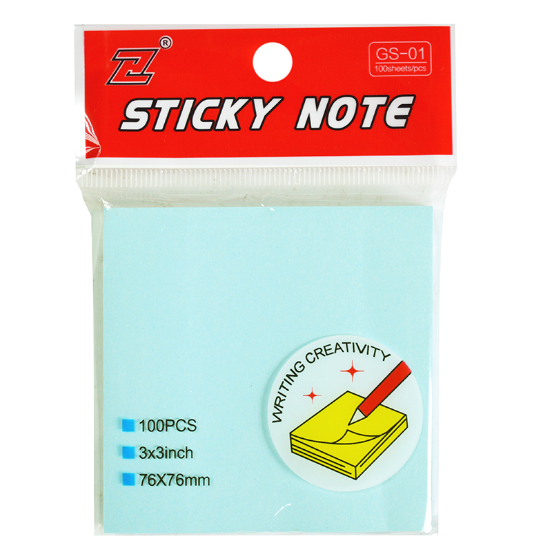 Блок с кл.сл. 76х76  100л., паст. голубой 