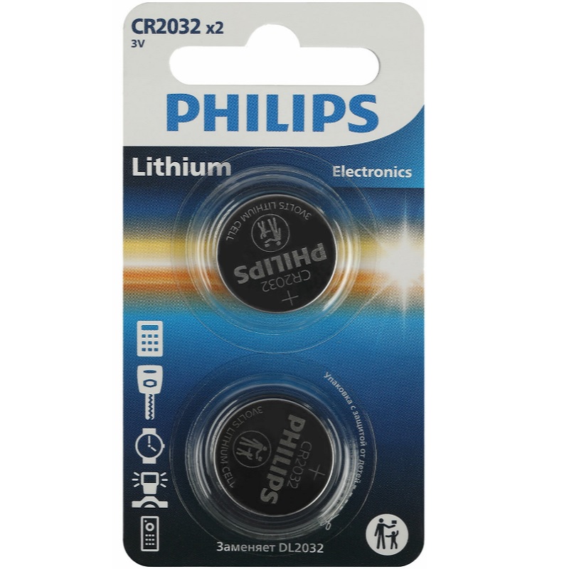 Эл.пит. 2032 CR PHILIPS Lithium (2 шт.)