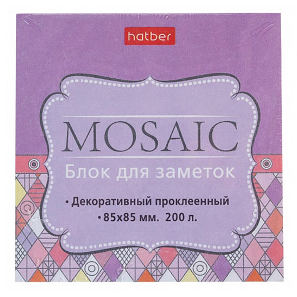 Блок для заметок "Mosaic" 200 л., 85х85мм., склейка — Абсолют