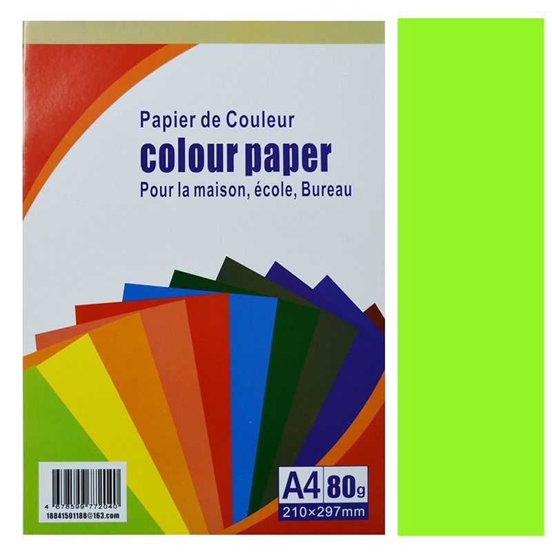 Бумага "Color Paper" А4, 80 г. неон зеленый — Абсолют