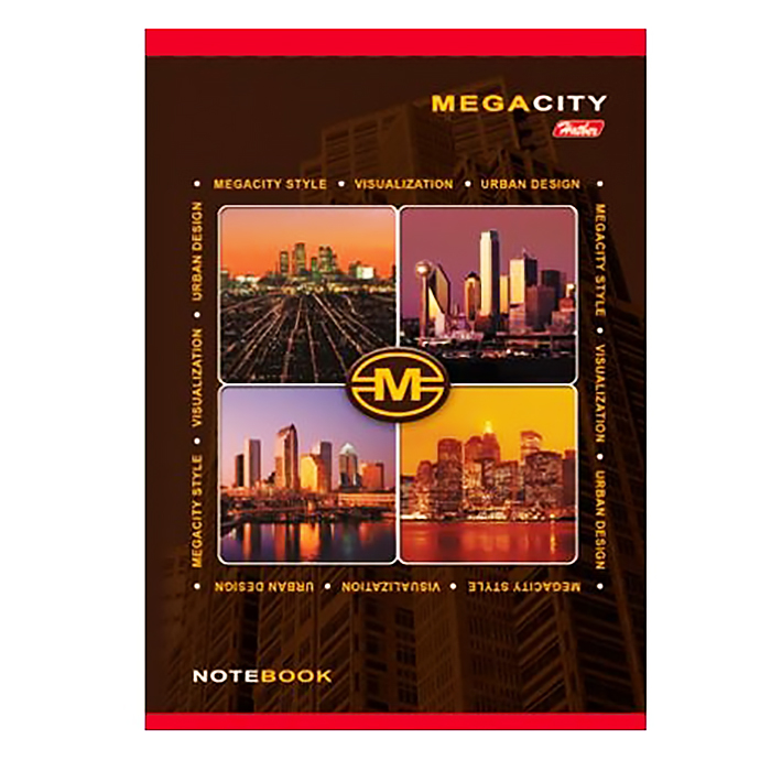 *Блокнот А5 080 л. , спираль "Megacity", жест.подлож./4 *Блокнот А5 080 л. , спираль "Megacity", жест.подлож./4