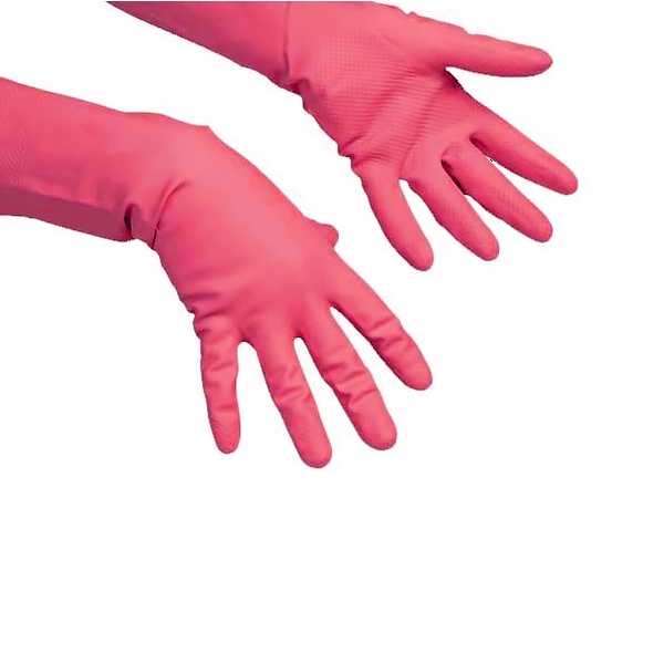 Перчатки резиновые VILEDA, многоцелевые, размер L, красные — Абсолют