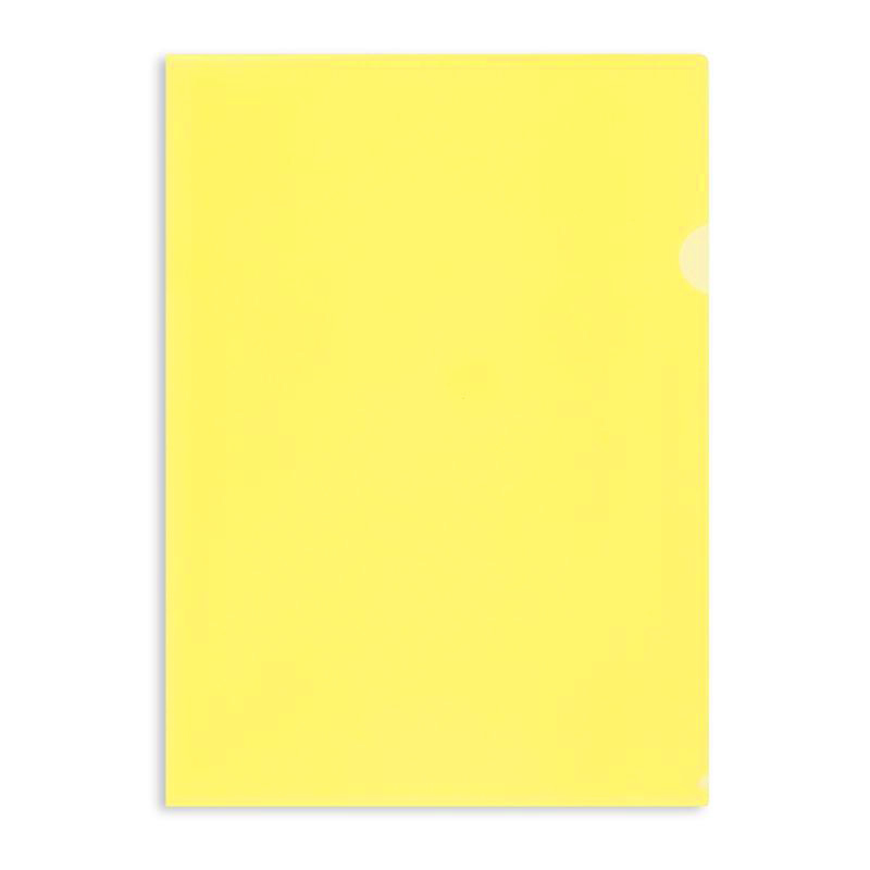 Папка-уголок, A4, пластик, желтая, непрозрачная — Абсолют