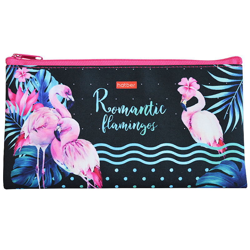 Пенал "Hatber "Romantic Flamingos", 205х110мм, на молнии Пенал "Hatber "Romantic Flamingos", 205х110мм, на молнии