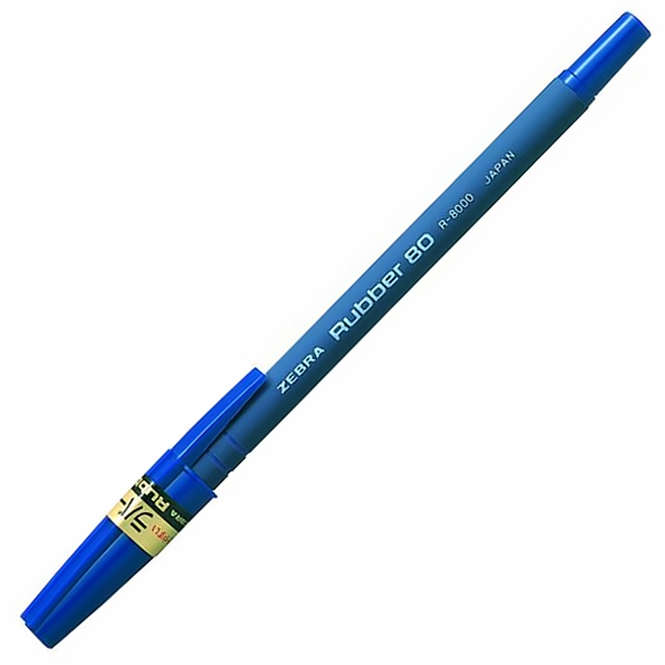 Ручка ш. син. 0,7мм Zebra RUBBER 80
