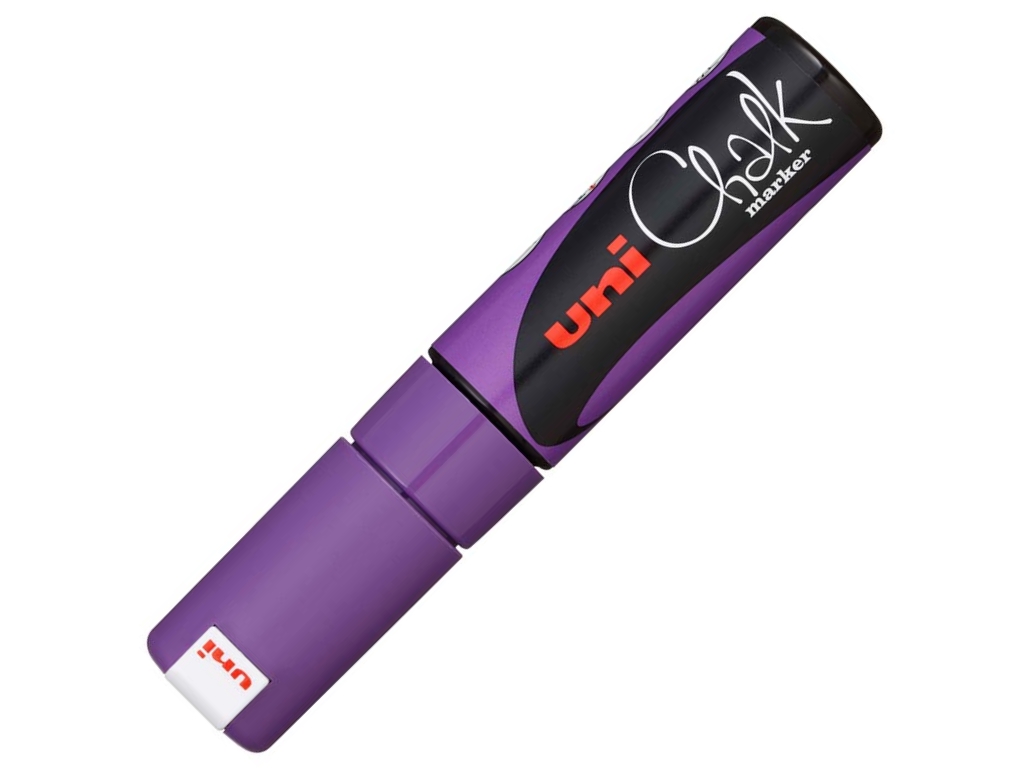 Маркер меловой "UNI Chalk", 8 мм, фиолетовый флуоресцентный — Абсолют