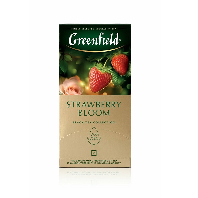 Чай  25 пак. Гринфилд Strawberry Bloom 1,5г, черный аромат /10