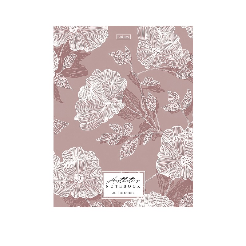 Бизнес-блокнот  А5 080л. тв.пер. "Flower aesthetics",блок 5цв./мат.ламин./