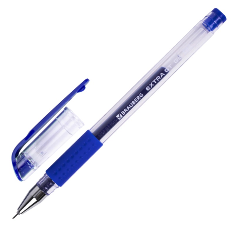 Ручка гел. син. 0,5мм  BRAUBERG Extra Gt Needle, линия 0,5мм, грип./