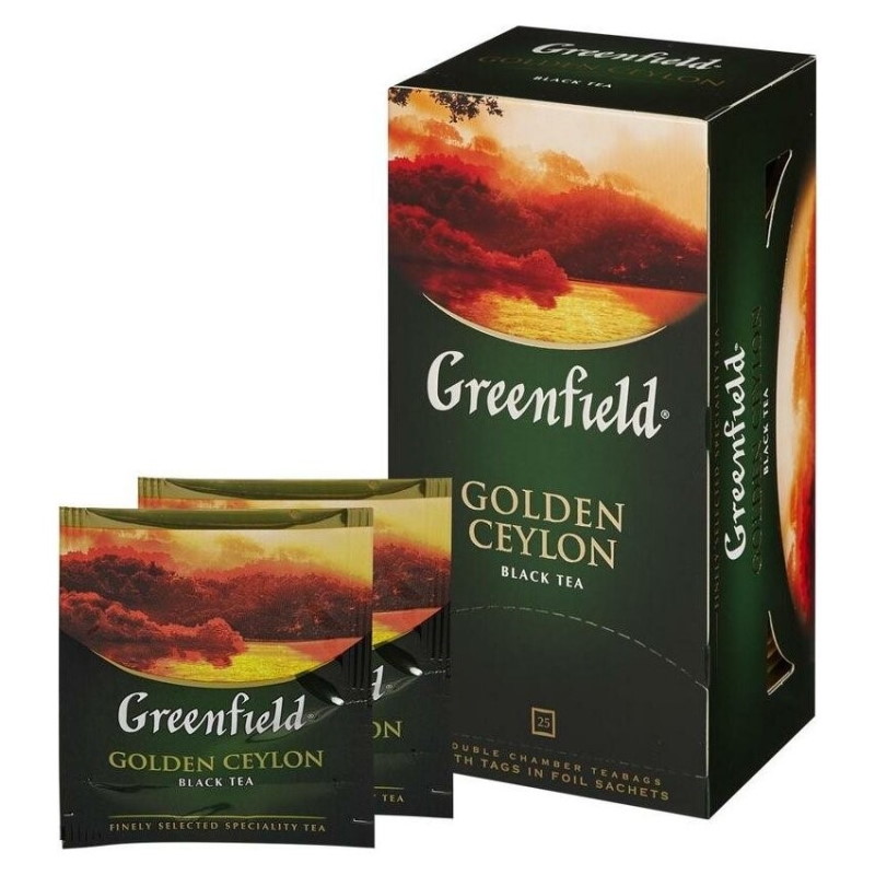 Чай Greenfield "Golden Ceylon" 25 пакетиков, черный — Абсолют