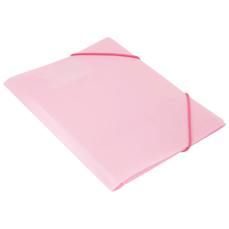 Папка на резинке "Бюрократ Gems" A4, карман для визитки, розовый — Абсолют