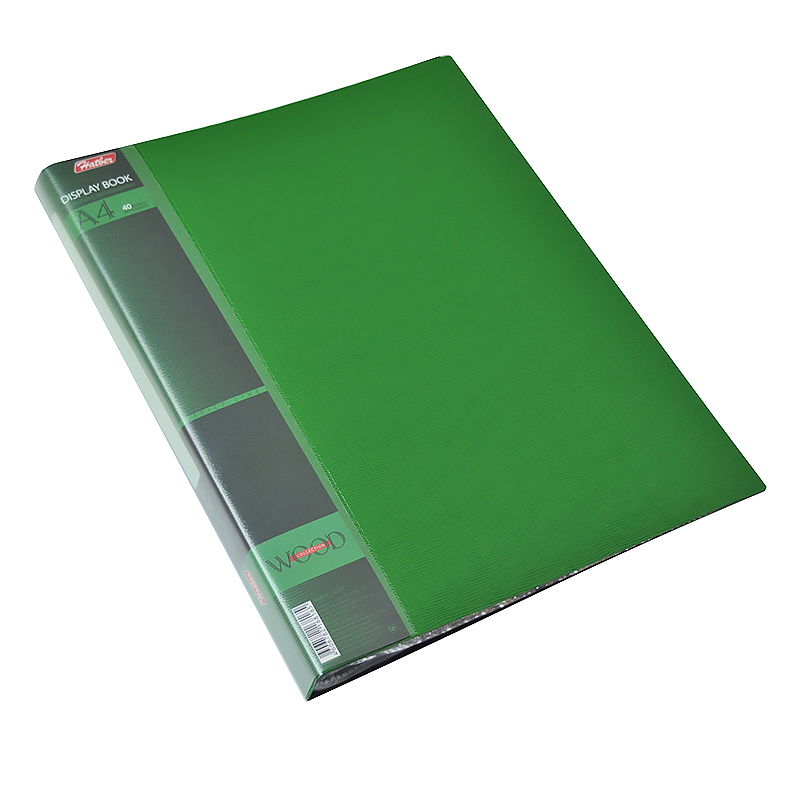 Папка на 40 файлов Hatber "WOOD", A4, зеленая — Абсолют