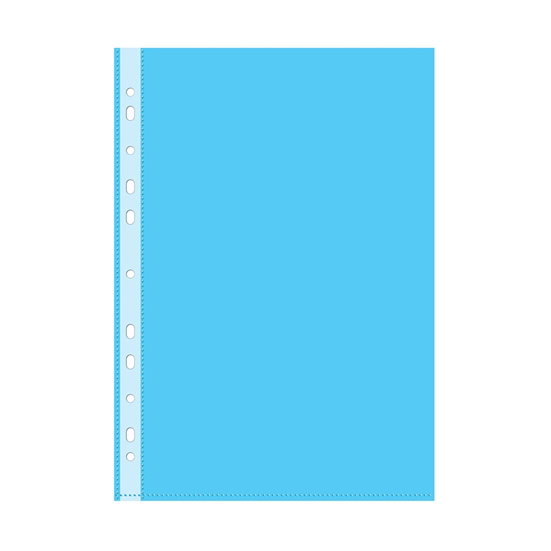 Файл-вкладыш "Бюрократ", 50 листов, A4+, 0,03 мм, синий — Абсолют