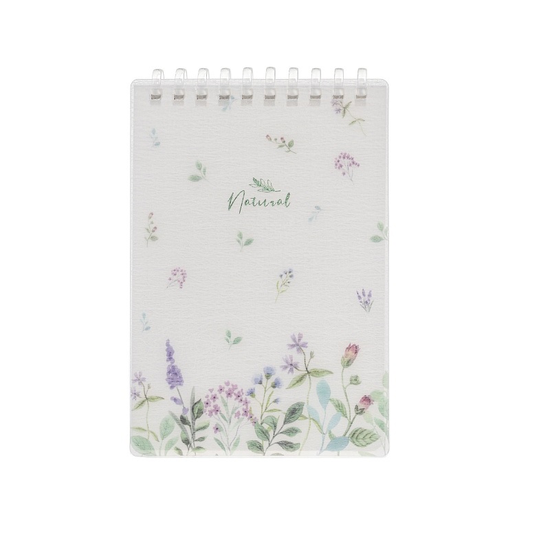Блокнот  А6 080 л. , спираль, Natural Flowers, пласт.обл с печатью