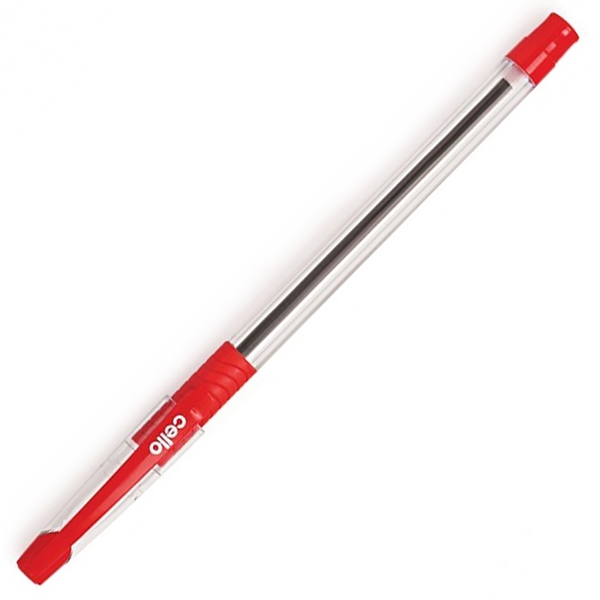 Ручка шариковая Cello "Slimo Grip", 0,7мм, красная — Абсолют