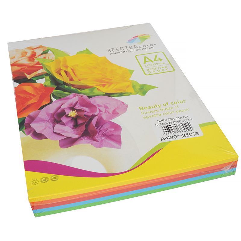 Набор цветной бумаги APP, 5 цветов по 50 листов, интенсив — Абсолют