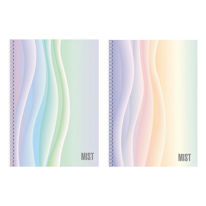 Тетрадь  А4  96л. кл. спир. перф. Хатбер "Mist", ламинац.Soft-touch, 2 диз